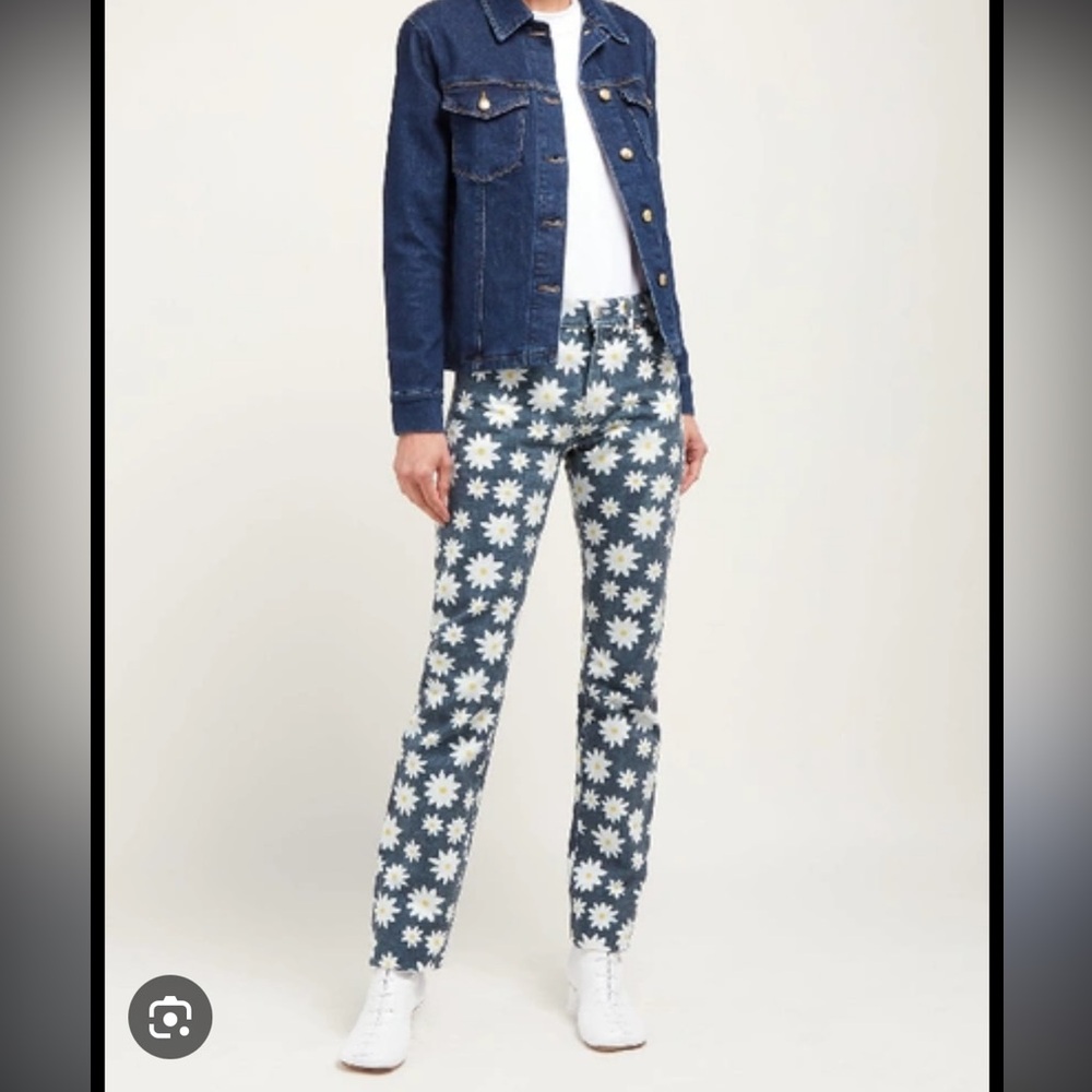 NWT Holiday Boileau denim daisy straight leg jeans size  29 - Picture 3 of 12